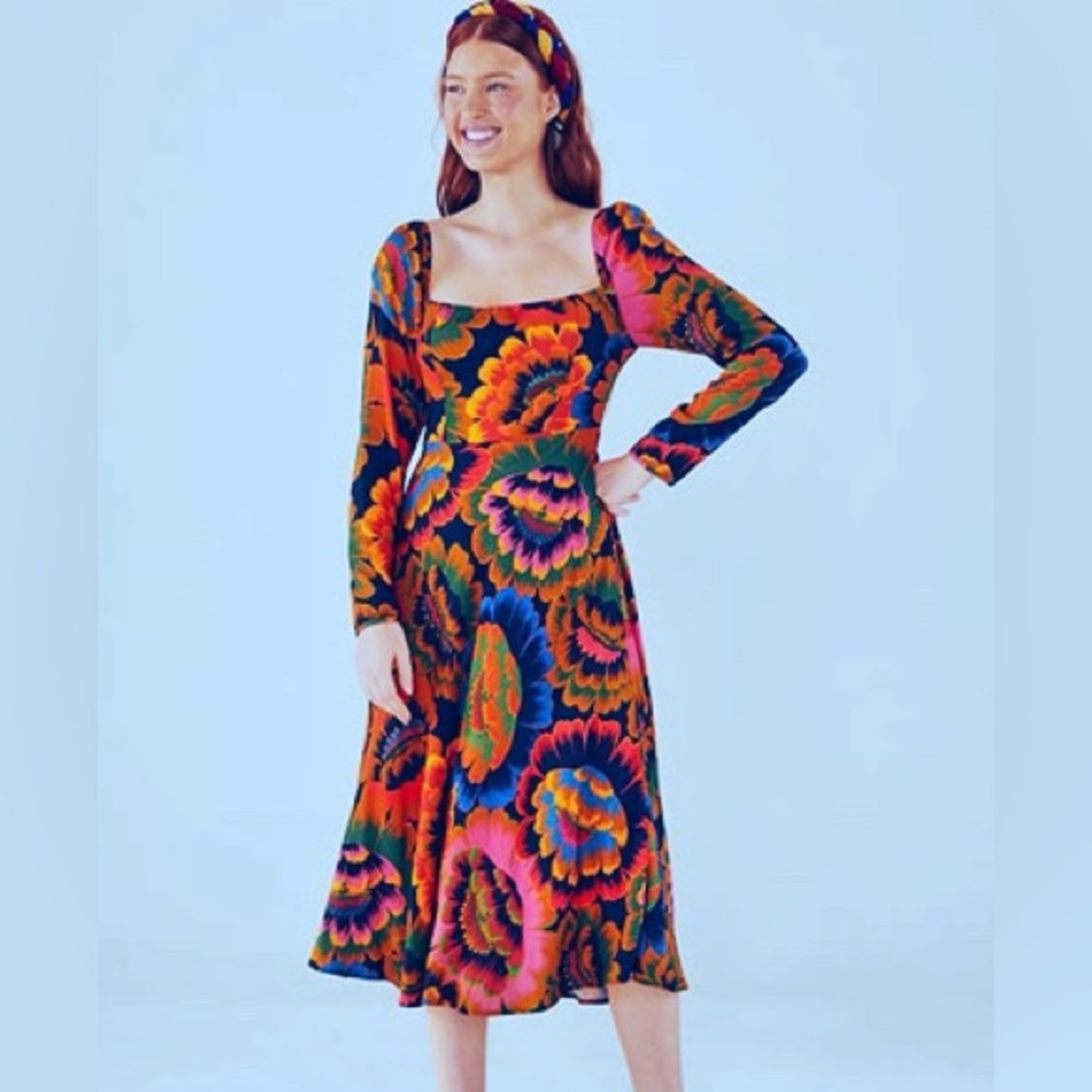Rainbow Farm Long Sleeve Maxi Dress Formal